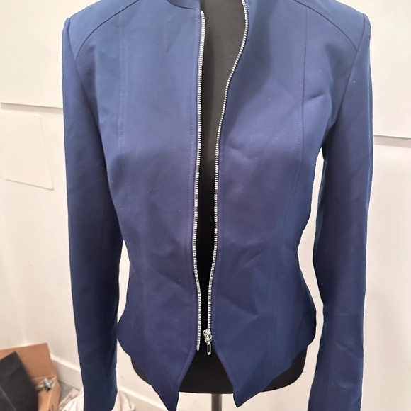 Beautiful fitted jacket-blazer blue with zipper woman size 6 from Tristan - Picture 4 of 5